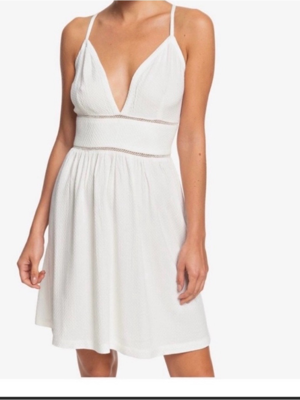 Roxy White V-Neck Spaghetti Strap Sundress - Picture 5 of 12